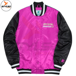 Veste d'université en Satin personnalisée de haute qualité, veste d'université en Satin sur mesure, veste d'université de base-ball en Satin - Product Image 5