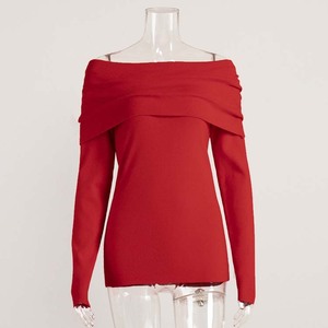 Maglione Donna Autunno Inverno 2025 - Top a Maglia Sexy con Spalle Scoperte, Aderente, Maniche Lunghe - Product Image 2