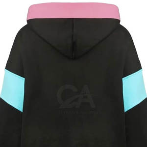 เสื้อฮู้ดลายบล็อกสีสำหรับผู้ชายผ้าฟลีซหลากสีกำหนดขนาดเองได้ - Product Image 6