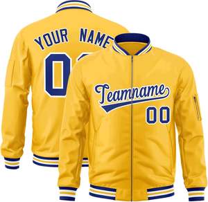 Veste universitaire personnalisée OEM pour écoles et marques de mode Fermeture à glissière formelle et panneaux bicolores avec broderie - Product Image 1