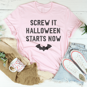 Camiseta Ajustada para Mujer con Estampado 'Screw It Halloween Starts Now', de Algodón Transpirable, Disponible en Tallas XS, S, M, L, XL, XXL - Product Image 2