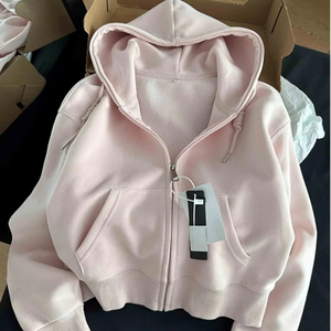 เสื้อคาร์ดิแกนแขนยาวทรงสลิมฟิตลำลองเปิดด้านหน้าระบายอากาศได้ดีกันหดสั้น - Product Image 1