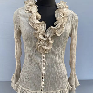 ชุดราตรีแฟชั่นสำหรับผู้หญิงเดรสแม็กซี่พิมพ์ลายดอกไม้ขนาดใหญ่ลายจุดคลื่นเข้ารูป - Product Image 1