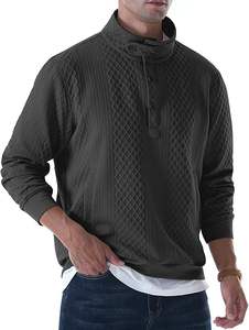 Sudadera de Diseñador para Hombre, de Verano, Manga Larga, Tejida, 100% Algodón, Lavada, Lisa, Ecológica, 2026 - Product Image 3