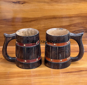 Tasse en bois artisanale écologique pour une vie durable Tasse réutilisable zéro déchet avec méthode de consommation directe Tradebyd - Product Image 4