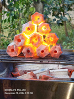 Charbon de bois fabriqué à la machine à haute énergie et écologique à partir de bois dur et de sciure de bambou inodore longue combustion (plus de 5 heures) pour barbecue