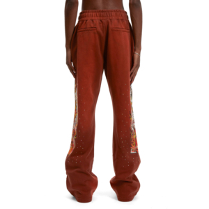 กางเกงวิ่งขายาวสำหรับผู้ชายฮิปฮอปผ้าคอตตอน100% พลอยเทียมซักด้วยกรดเสื้อผ้าแนวสตรีทโอเวอร์ไซส์ออกแบบได้ตามต้องการ - Product Image 2