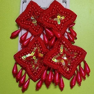 Pendientes de Alta Calidad para Niñas y Mujeres, Bordados a Mano con Cuentas, Nuevo Diseño, Artesanía JAVED, para el Día de San Valentín y Navidad - Product Image 5