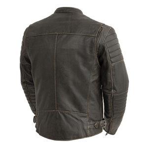 แจ็กเก็ตหนังวัวแท้ของผู้ชายเสื้อผ้านักขี่รถจักรยานยนต์ขนาดใหญ่พิเศษระบายอากาศได้ดี - Product Image 5