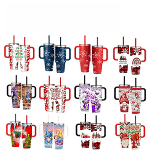 <span class=keywords><strong>K21</strong></span> Nouveau Joyeux Noël Motif Voiture Tasse Gobelets 40oz En Acier Inoxydable Noël Bonhomme De Neige Flocon De Neige Arbre Tasses À Café pour Cadeaux - Product Image 3