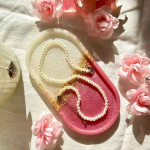 Plateau décoratif en résine de plusieurs couleurs, organisateur de cosmétiques, décoration d'intérieur, plateau ovale en résine, plateau de coiffeuse, haute qualité - Product Image 1