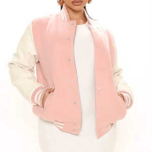 เสื้อแจ็คเก็ตแวนซ์ 100% ผ้าแคนวาส แขนยาว ปักลายตัวอักษรแบบเบสบอล - Product Image 1