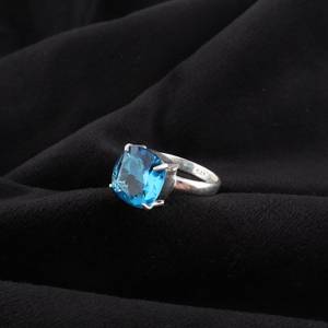 Topacio Azul, Plata de Ley 925, Corte Ovalado, Certificado IGI, Piedra de Nacimiento de Diciembre, Joyería Hecha a Mano, Regalo para Fiesta - Product Image 2