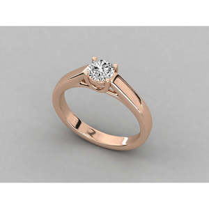 9K Gold Solitaire Diamond Brilliant <b>Ring</b> - Product Image 3