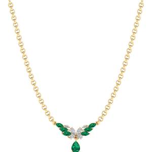 Reyes ขายส่ง14K จี้เพชรโมอิสสีทองเข้มอัญมณีมรกตรูปทรงหยดน้ำของขวัญวันครบรอบสำหรับผู้หญิง - Product Image 6