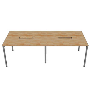 Contemporary Minimalist 240x120cm Conference <b>Table</b> with Steel <b>Legs</b> and <b>Adjustable</b> MFC Top - Product Image 2
