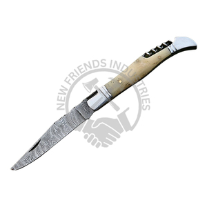 มีดพกพาไม้ถือกระดูกทำด้วยมือทำจากเหล็กดามัสกัสฝรั่งเศสออกแบบได้ตามต้องการ - Product Image 2
