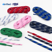 Lacets plats cirés personnalisés pour patins à glace, lacets de chaussures de patinage en polyester en gros, OEM Mingjia