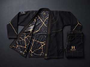 Kimono de Jiu-Jitsu Noir Kintsugi avec Broderie Dorée Personnalisée OEM 450 GSM Tissage Perlé Pré-rétréci Col en Mousse EVA Vente en Gros - Product Image 1