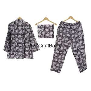 Conjunto de Pijama de Algodón 100% Transpirable y Elegante con Estampado Floral y Mangas Largas para Mujer, Ideal para Dormir en Verano - Product Image 5