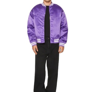 แจ็คเก็ตเบสบอลผ้าซาตินคุณภาพสูงสำหรับผู้ชาย สไตล์ลำลอง แขนยาว น้ำหนักเบา เหมาะสำหรับฤดูหนาว กำลังเป็นที่นิยม มีไซส์พลัส - Product Image 5