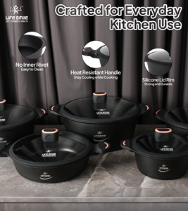 10-Piece Titanium-Coated Cookware <b>Set</b> with Non-Stick Surface & Induction Base - Product Image 5