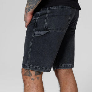 Short vintage à jambe droite lavé avec logo brodé en détresse personnalisé pour homme, short d'été à jambes larges et poches multiples pour homme - Product Image 3