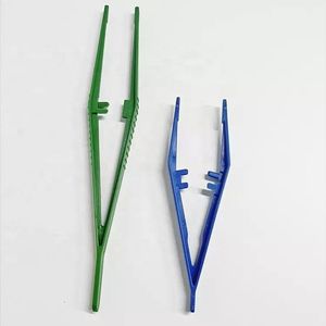 Pinzas de primeros auxilios desechables de buena calidad, pinzas pequeñas de plástico, pinzas quirúrgicas azules de un solo uso - Product Image 5