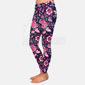 Mallas deportivas medias altas para mujer, venta al por mayor personalizada, entrenamiento de Yoga, equipo de gimnasio, invierno, sin costuras, apretado, sublimación de realce, informal - Product Image 5