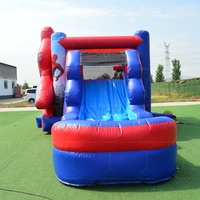Château gonflable Spider-Man commercial 6x4x4m 1000KGS avec piscine et toboggan aquatique pour enfants