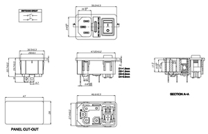 10A250VAC C14 Insurance Connector Inlet Outlet <strong>Adapter</strong> Power <strong>Socket</strong> with 15*21mm <strong>Switch</strong> and Fuse Holder JR-101-1FRS-02 - Product Image 6