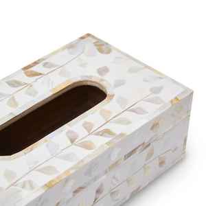 Boîte à mouchoirs en incrustation de nacre Design floral fait à la main en gros - Product Image 3