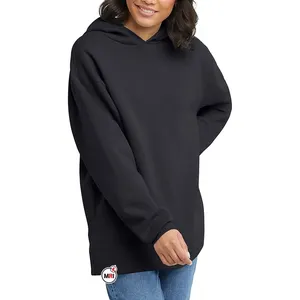 Toptan yüksek kalite kadınlar artı boyutu hoodie ve kazak boş katı özelleştirme tasarımlar nefes % 100% pamuk