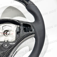 Volant de voiture en fibre de carbone forgée LED personnalisé pour BMW E90 E91 E92 E93 E82 E84 E88 E87 M3, volant sport en cuir