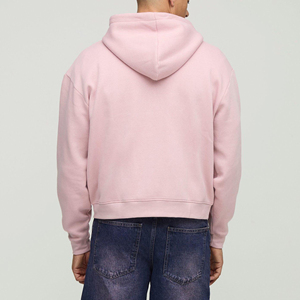 Streetwear personnalisé Boxy Fit Pull Over sweats à capuche avec fermeture éclair complète pour hommes personnalisé Puff imprimé logo lourd épaule tombante sweat à capuche pour homme - Product Image 5