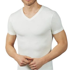 Nouvelle Tendance T-shirt Décontracté d'Été pour Homme, T-shirt Anti-Transpiration Slim Fit à <span class=keywords><strong>Col</strong></span> en <span class=keywords><strong>V</strong></span> et Manches Courtes avec Coussinets Anti-Transpiration sous les Bras, Sous-<span class=keywords><strong>V</strong></span>êtement - Product Image 1