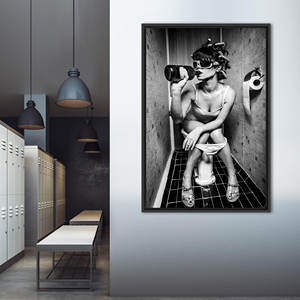 ศิลปะบนผืนผ้าใบแฟชั่นสาวเซ็กซี่สมัยใหม่ - ภาพพิมพ์ตกแต่งบ้านแบบนามธรรม พร้อมกรอบสีดำ - Product Image 1