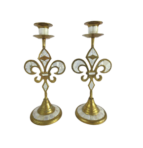 Trending Design Gold Color Brass <b>Candle</b> Holder Set Of 2 Customized Size <b>Tealight</b> <b>Candle</b> Holder With MOP Work - Product Image 6