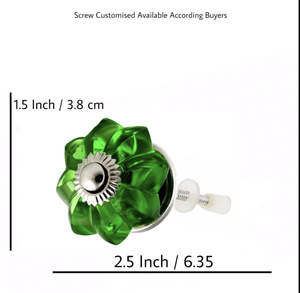 Perillas de melones de cristal verde para muebles, tiradores modernos para armario, cajón, tocador, cocina, dormitorio [CRK 118] - Product Image 3