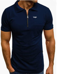 Men's Fashion Personality Casual Slim Short Sleeve Pockets 100 % Polyester <b>Polo</b> Shirt for Men - Product Image 6