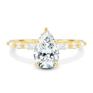 แหวนเพชรเพาะเลี้ยงทรงลูกแพร์ 1.01 กะรัต พร้อมตัวเรือนทองคำแท้ 14K สำหรับเป็นของขวัญหมั้นหรือขอแต่งงานสำหรับคนรัก - Product Image 2