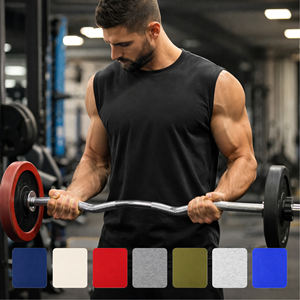 Blu Rock T-shirt décontracté sans manches pour homme, 100 % coton - Product Image 1