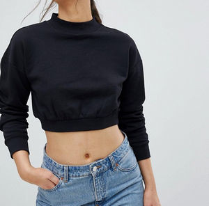 Sudadera Corta Extra Grande de Alta Calidad para Mujer, Sudadera Corta con Etiqueta Personalizada para Todas las Temporadas, Sudadera de Forro Polar Estampada - Product Image 5