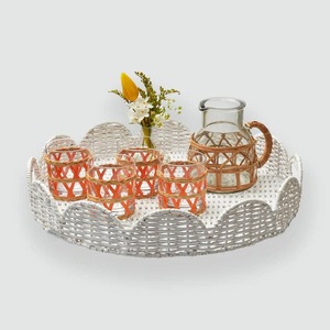 Plateau de service en rotin de style vintage avec poignées, décoratif, de haute qualité, King Craft Viet, taille personnalisée, couleur naturelle, forme adaptée pour les restaurants - Product Image 2