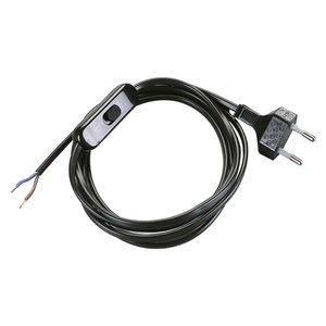 Câble d'alimentation électrique pour abat-jour avec interrupteur H03VVH2-F 2x0,75 mm² (1,5 m) Noir PP0372 2 câbles avec interrupteur Câble noir - Product Image 1