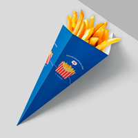Boîte à frites en papier, boîte à chips en papier kraft, emballage alimentaire pour la restauration rapide à emporter