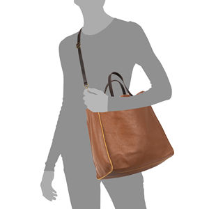 Bolso Shopper Bianca para Mujer. Cuero Dollaro genuino. 35x16x35cm. Hecho en Italia. - Product Image 6