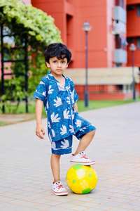 Robe de nuit pour enfants en coton pur fait à la main belle combinaison de nuit en coton imprimé tenue d'été tenue décontractée - Product Image 2