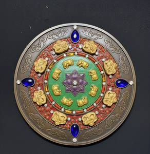 Estatua Redonda de Filigrana Energizada Hecha a Mano, Budismo Tibetano, Fundición de Latón y Cobre, Figura Religiosa de Mandala, Escultura de la India - Product Image 4