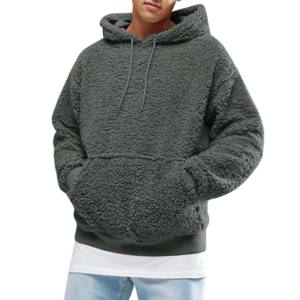 100% algodón mezclado Sherpa Hoodie ligero al aire libre pulóver cremallera completa de gran tamaño calle chaquetas con capucha para hombres para invierno - Product Image 6